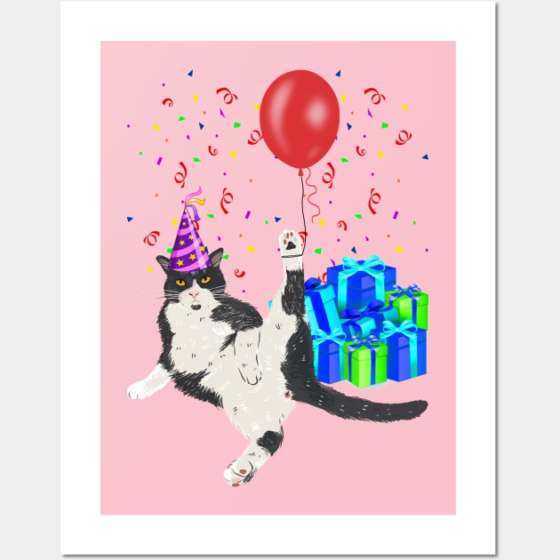 BIRTHDAY SEXY CAT Wall Art by GeekCastle